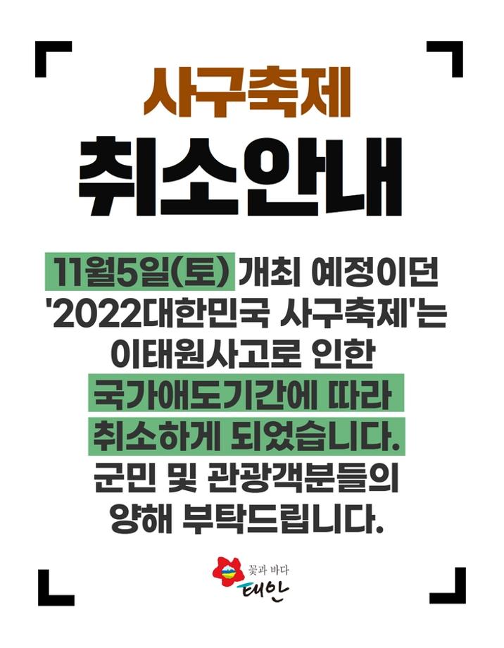사구축제 취소안내문
