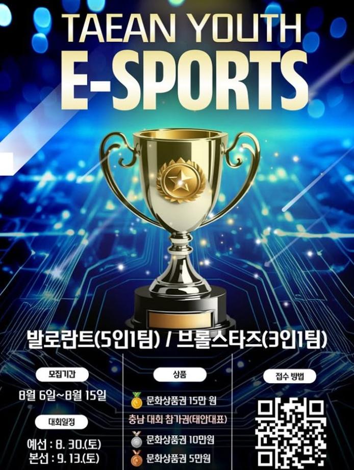 태안군 청소년 e-스포츠 대회 안내