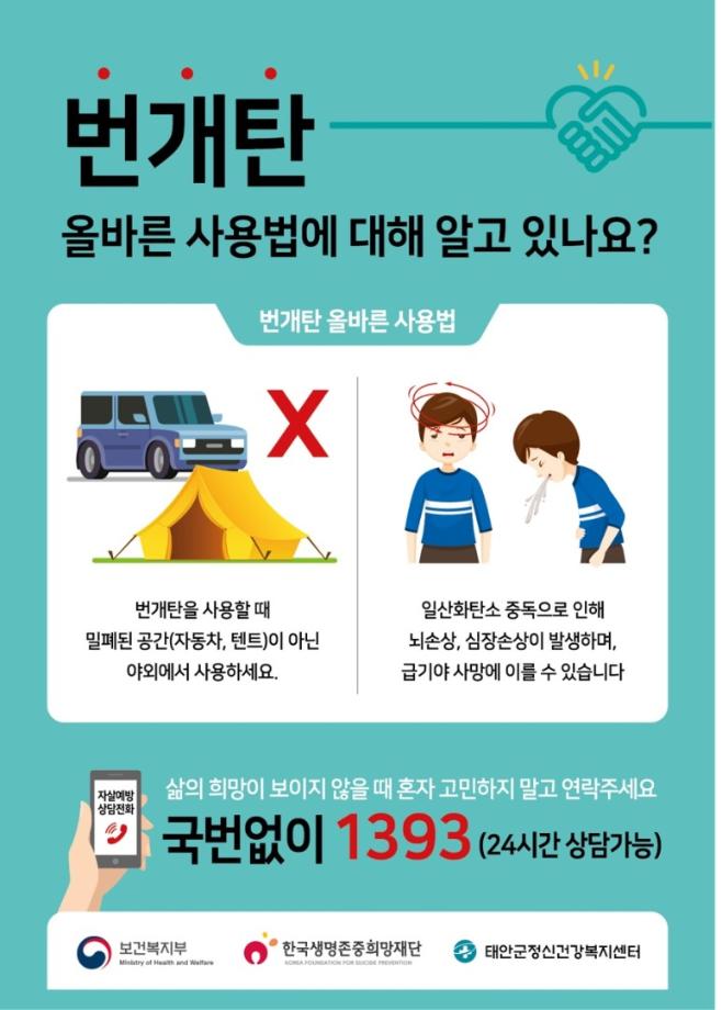 태안군, 번개탄 보관함 보급업소 대상 홍보활동 전개