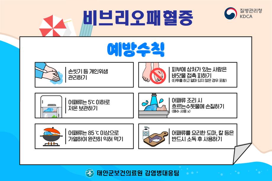 태안군, “상처 있으면 해수욕 NO!” 비브리오패혈증 주의 당부