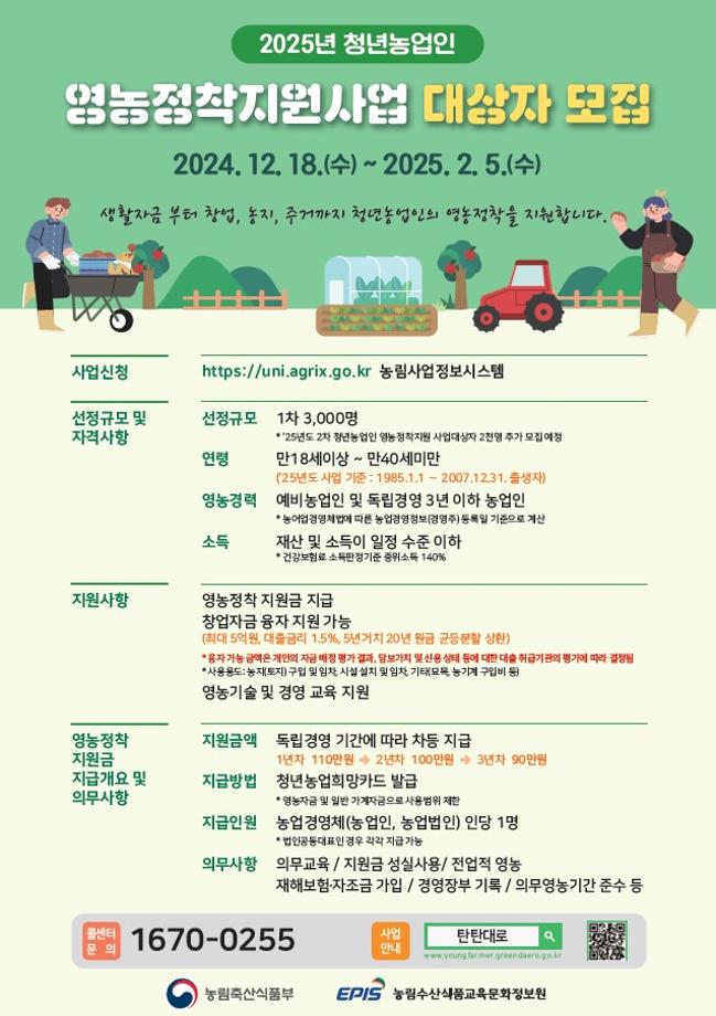 태안군, 청년 농업인 영농정착 지원 사업 대상자 모집!