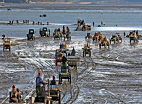 주민들의 원시사업 조업장